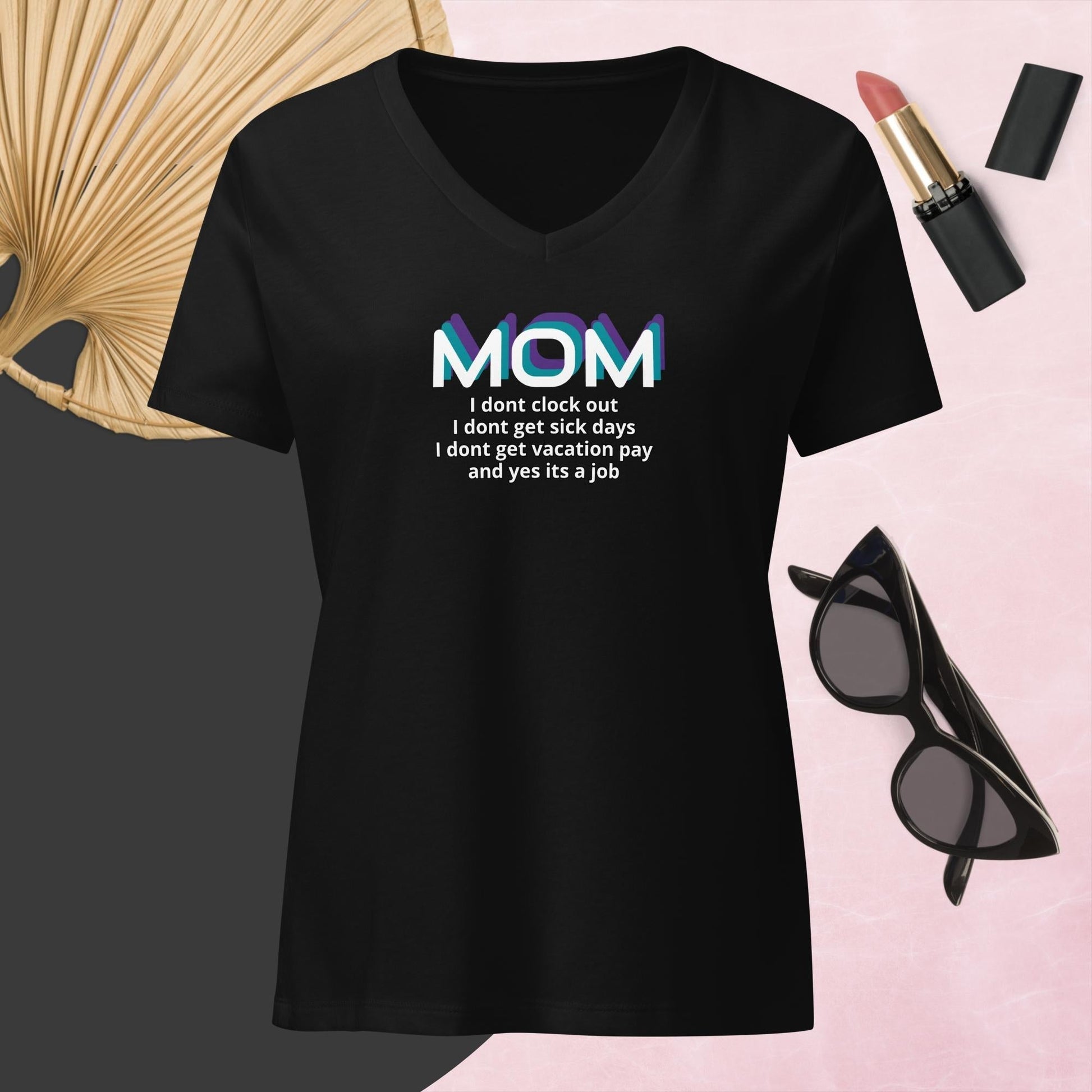 women relaxed v neck t shirt