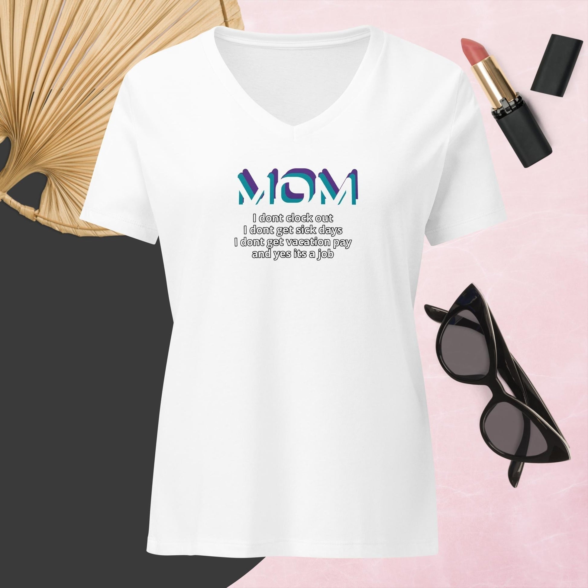 women relaxed v neck t shirt